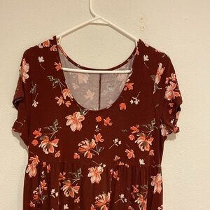 Short sleeve maxi maternity dress, Size Large